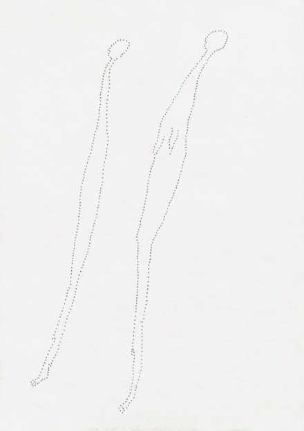 untitled, 1994; Papier, Perforierung mit Nadel / paper, perforated with needle, 29,4 x 21 cm
